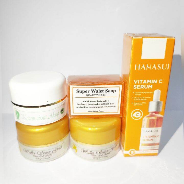 Paket Cream Walet Super Gold Lengkap Serum Vitamin C Hanasui In