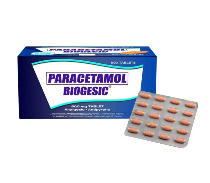 Unilab Biogesic 500mg Paracetamol for quick Relief of Headache and