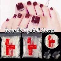 เล็บเท้าทรงสวย เล็บปลอม เล็บเท้า เล็บพีวีซีเท้า แบบด้ามจับ 600 Pcs False Toenails Full Cover Artificial French Acrylic Fake Toenail Tips Nail Salons And Diy Foot Decoration Manicure Tools