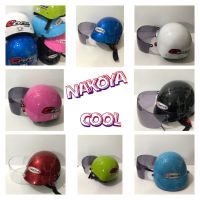 หมวกกันน๊อด: ครึ่งใบ NAKOYA COOL แข็งแรง สวย เท่ ราคาเบาๆ มีหลายสีให้เลือก พร้อมแก้วหน้าหมวก