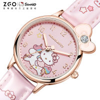 Zgo Sanrio นาฬิกาข้อมือที่เชื่อมโยงกันสำหรับเด็กเด็กผู้หญิงนักเรียนประถม Hello Kitty รุ่นผู้หญิงกันน้ำ