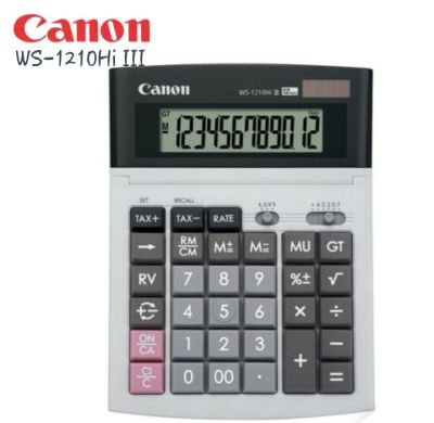 เครื่องคิดเลข CANON WS-1210Hi III * จอ LCD ขนาดใหญ่ แสดงตัวเลข 12 หลัก
* ปรับระดับจอได้*