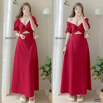 Lazada long clearance dress casual