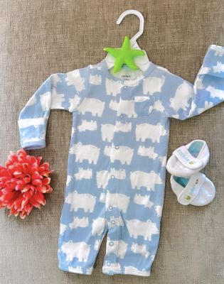 CLOTHING 99 Carter’s newborn Baby blue bear cute bodysuit