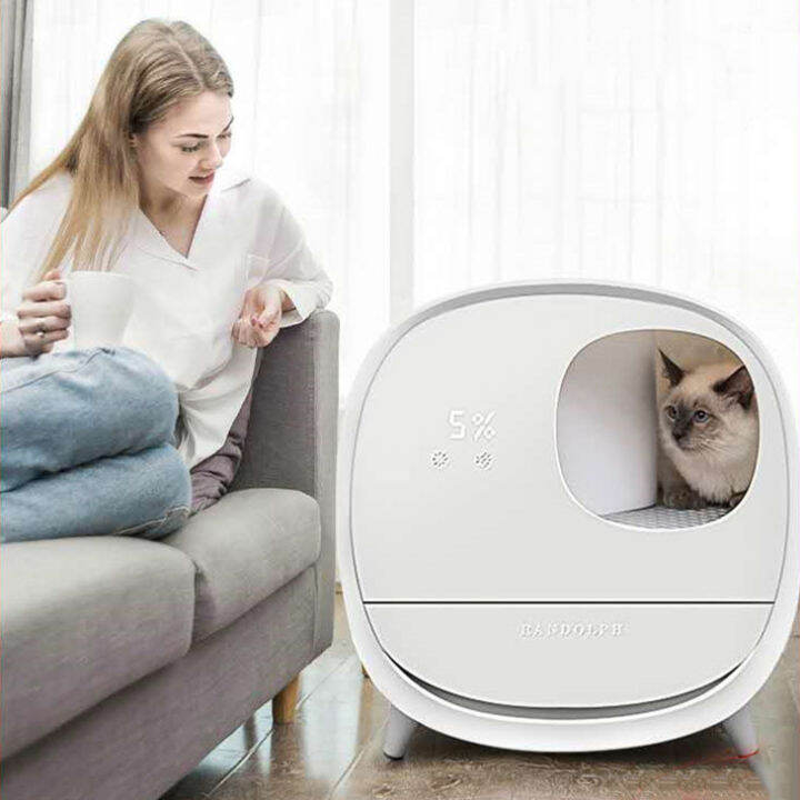 Cat Litter box Automatic Machine Smart Cleaning Basin Splash-Proof ...