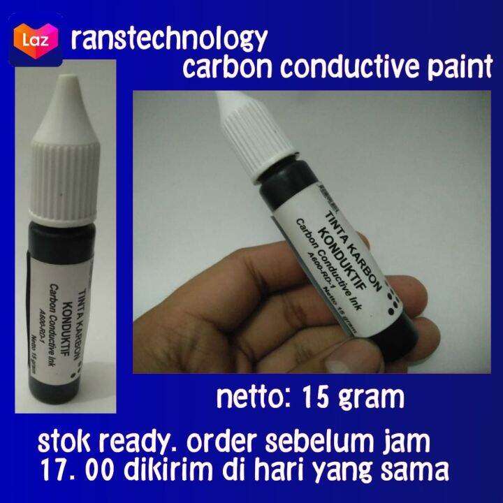 Carbon Conductive Paint Gram Pena Ink Tinta Lem Karbon Konduktif