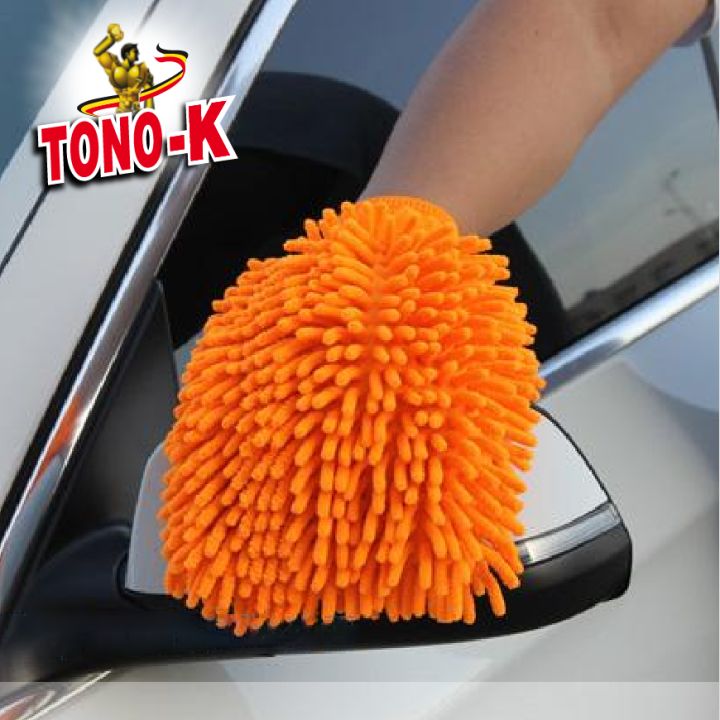 Tono-K Car Vehicle Wash Mitt Microfiber Soft Hand Glove Big Size Washing  Towel Span Cuci Basuh Kereta Motorsikal Rumah Tingkap Sarung Tangan Besa(1  Pcs/Pack)