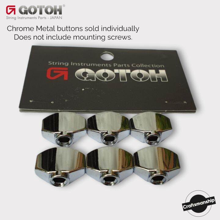 【Made in Japan】Gotoh Tuning Machine Buttons 6Inline Chrome/Black