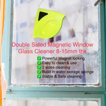 Magnetic Window Cleaner, Glass Wiper Window Cleaning Tool, Magnetic Glider  Washing Brush Tools Double Sided, with Long Anti-Falling Rope for High-Rise