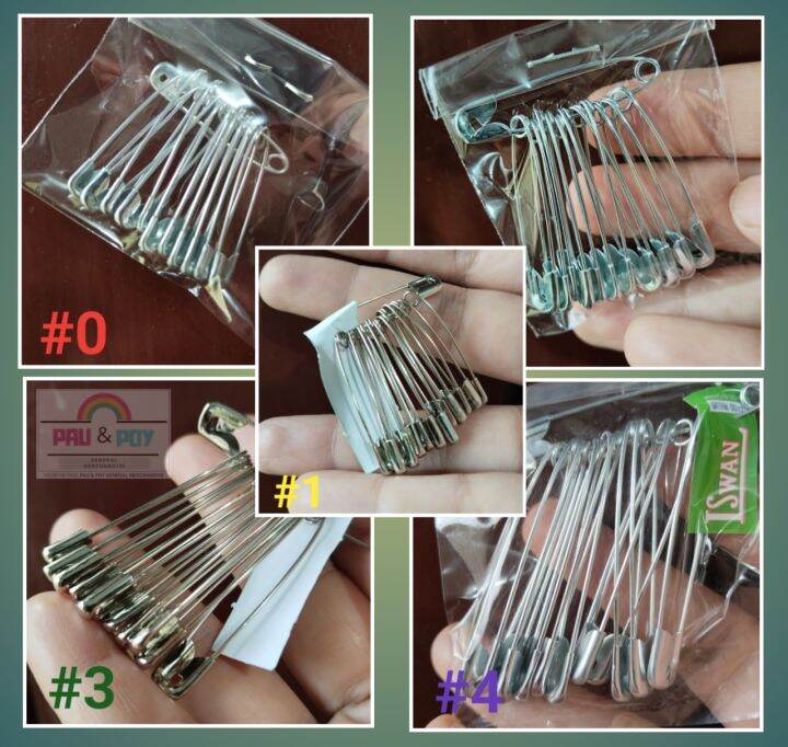 SAFETY PINS {PARDIBLE},#0,#1,#2,#3,#4 SILVER /12PCS PER PACK | Lazada PH