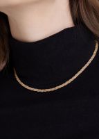 สร้อยคอ โช่ทอง 14 กะรัต ลายถักเกลียว กว้าง 3.5 มม  3.5 14k Yellow Gold Braided Chain