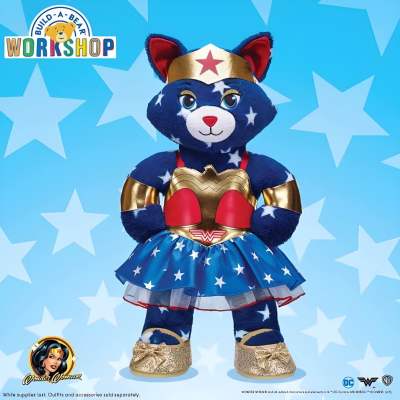 𝟮𝗻𝗱.(มือสอง) ตุ๊กตาหมี บิ้วอะแบร์ รุ่นแมว วันเดอร์วูแมน❤️MARVEL Wonder Woman SuperHero⭐️Build A Bear⭐️มือสองนำเข้าจากอเมริกาสภาพใหม่