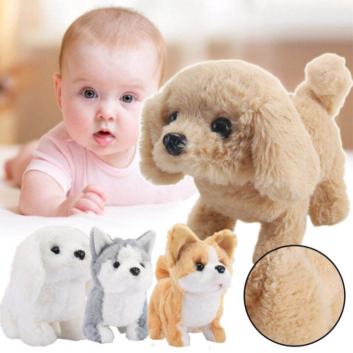 Simulated Electric Toy Dog Plush Can Walk Bark And Make Sounds Cute Dog ...