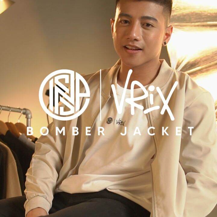 INSPI x Vrix Bomber Jacket for Men w/ Zipper and Pockets Plain Korean Style  Motorcycle Jackets | Lazada PH