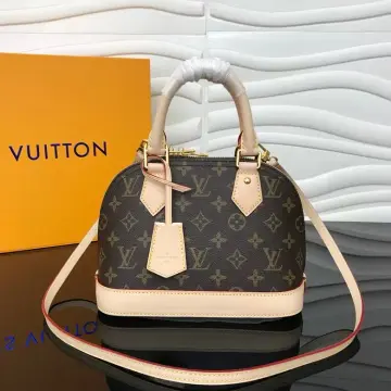 Louis Vuitton Alma Lisse Leather Satchel Crossbody Bag