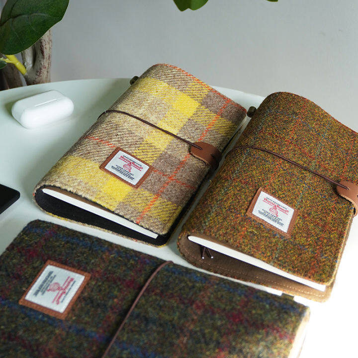 harris-tweed-สมุดบันทึกสมุดบันทึกวินเทจสมุดโน้ตสมุดโน้ต-tn-สมุดโน้ตหนังสือเดินทางมาตรฐานสมุดโน้ตพกติดตัวได้