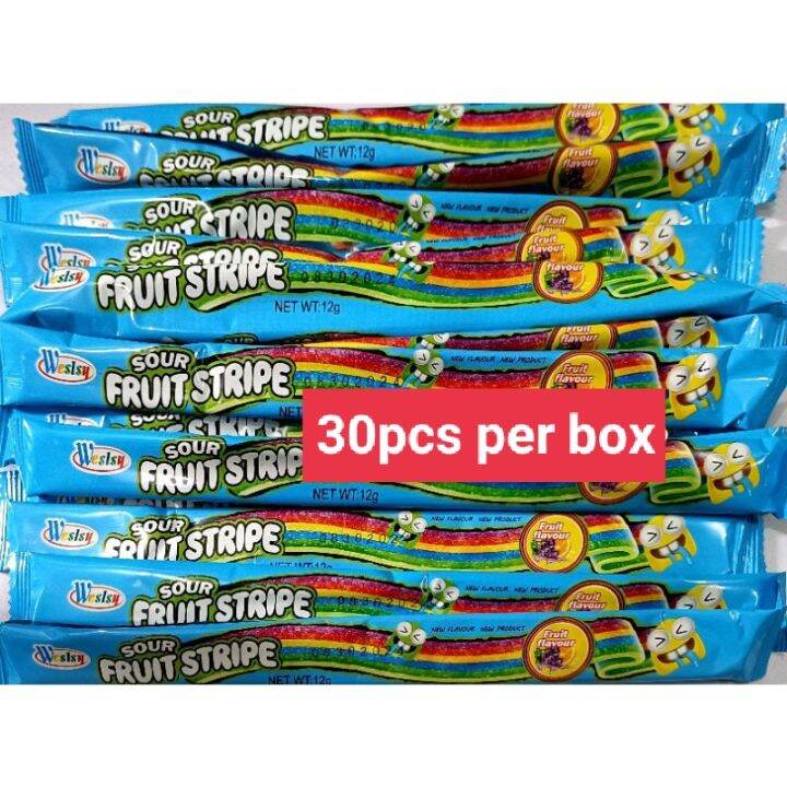 weslsy sour fruit stripe gummy candy 30pcs per box / loot bag filler