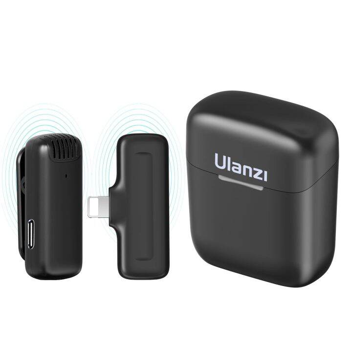 ulanzi-j11-wireless-microphone-system-receiver-clip-on-microphones-20m-range-battery-charging-case-for-iphone-type-c-smartphone