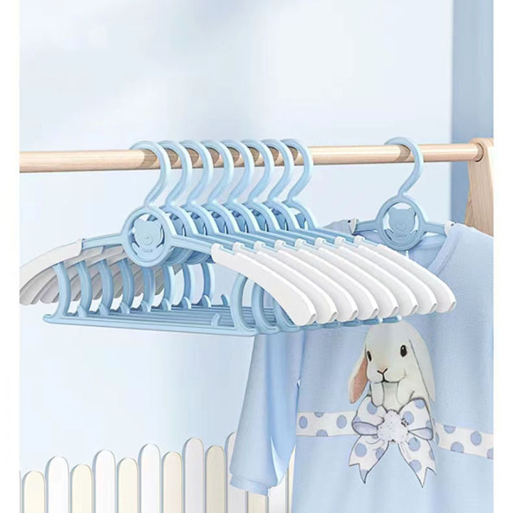 10PCS Adjustable Baby Hangers Kids Room Drying Racks Non-slip