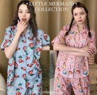 ชุดนอน THE LITTLE MERMAID COLLECTION งานสวยลายสีชัดมาก สีไม่ซีดแน่นอน ผ้าดีใส่สบาย TAGVALEN