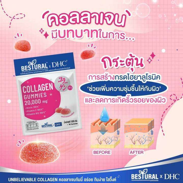 ดีเอชซี-คอลลาเจน-กัมมี่-แบบเคี้ยว-bestural-x-dhc-collagen-gummy-ซองบรรจุ-40-เม็ด