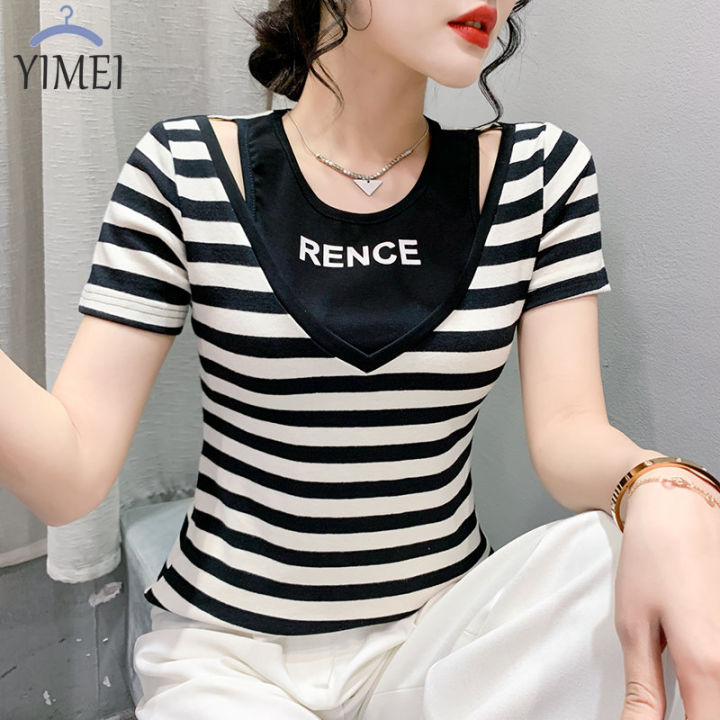 Women's New Letters Printed Short-Sleeved T-Shirt Trousers Two
