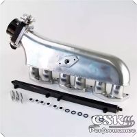 Intake Manifold + Fuel Rail + 90mm Throttle Body W/ TPS Fits For Toyota 1JZ-GTE Black / blue / purple