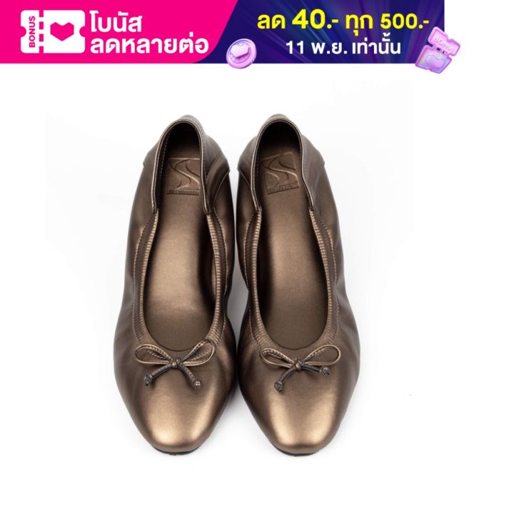 sincera-brand-premium-flat-shoes-คัชชูสีน้ำตาล-metallic-brown-รองเท้าคัชชูส้นแบน-คัชชูส้นเตี้ย-หนังนิ่ม-ไม่กัดเท้า