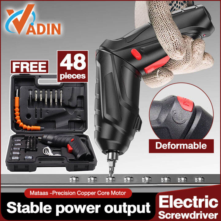 48pcs/6pcs Cordless Electric Screwdriver foldable lithiumion electric