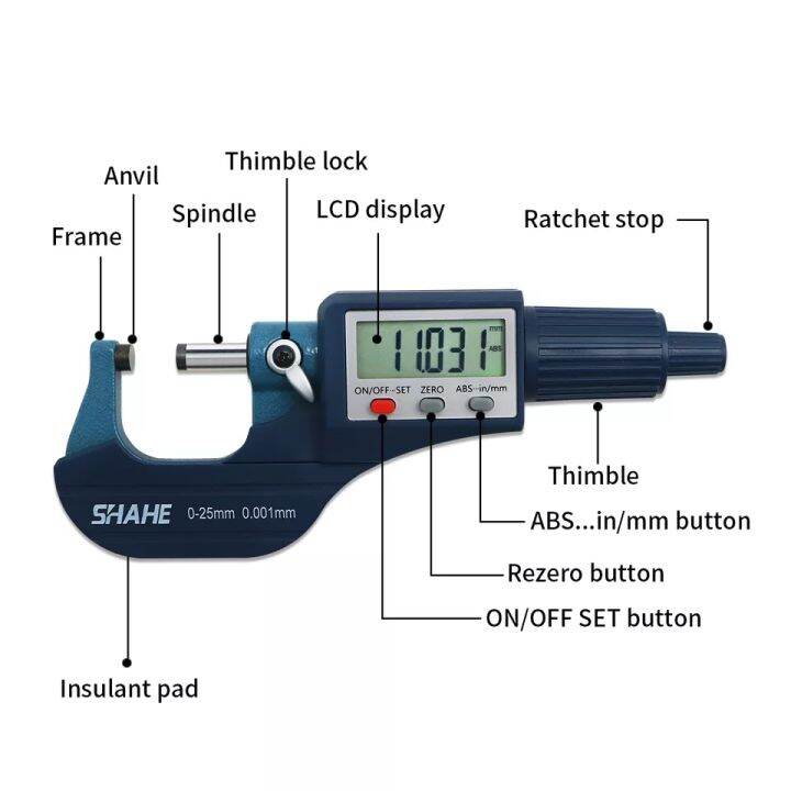 shahe-ไมโครมิเตอร์-ดิจิตอล-micrometer-digital-พร้อมส่ง