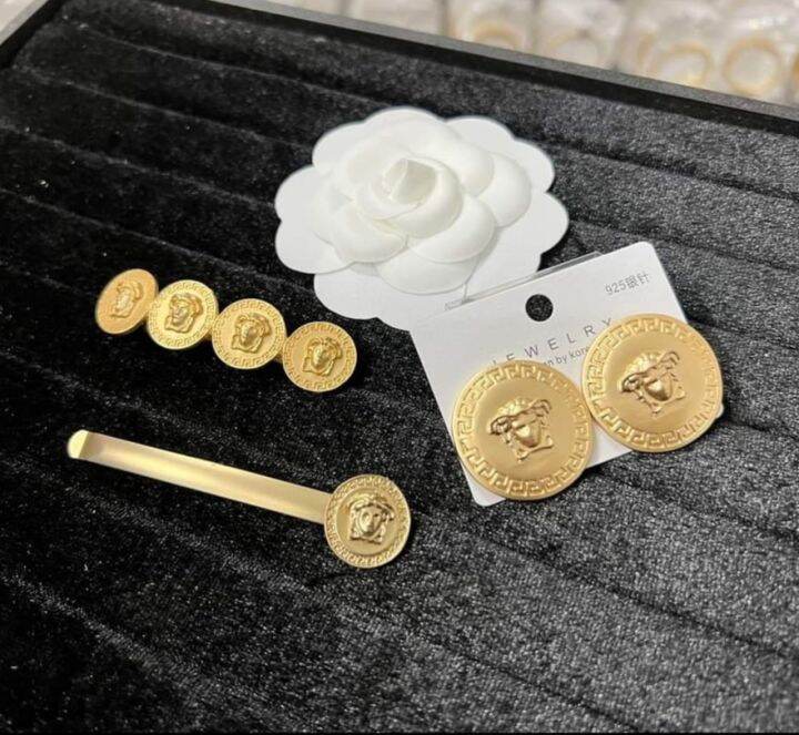 Tổng hợp 53 về kẹp tóc versace mới cập nhật 28 SET KẸP TÓC BÔNG TAI VERSACE | Lazada.vn