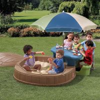 กระบะทราย พร้อมโต๊ะปิคนิค Step 2 Naturally Playful Summertime Play Center 57 Ft. W Octagon Sandbox