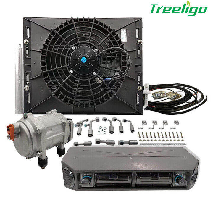 Treeligo24V Cold/Hot Universal air conditioning A/C kit Evaporator Assembly Unit For Car