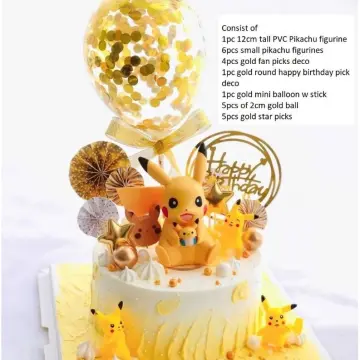 Pokemon Cake Decoration Pikachu Cake Decorative Ornaments Children's  Birthday Theme Dessert Table Scene Creative Layout