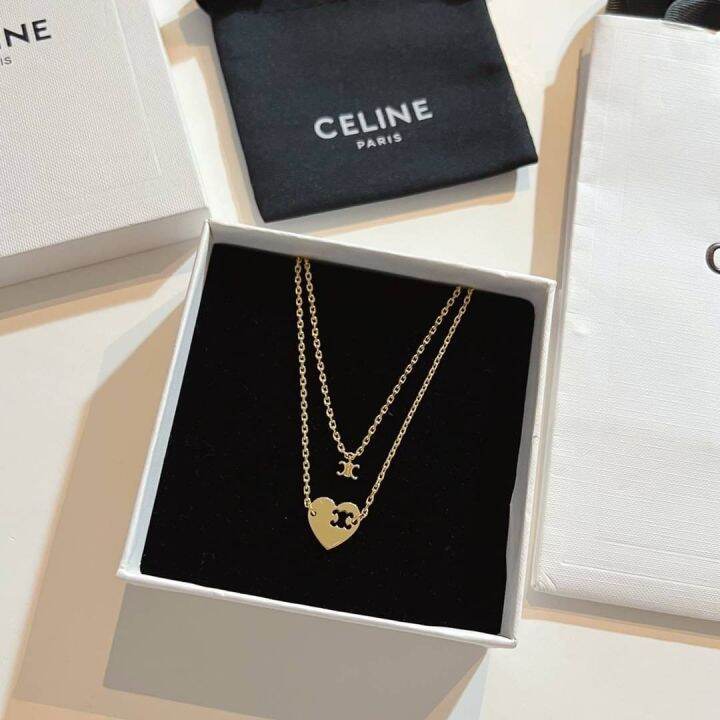 #A503 #พร้อมส่ง #สร้อยคอ #Celine #Hi-end สร้อยคอ Celine สร้อยคอสองเลเย ...