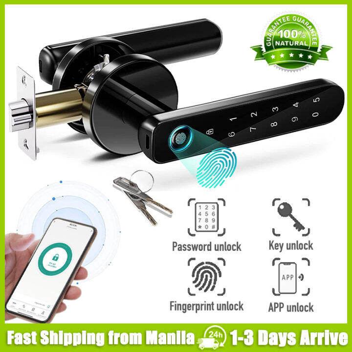 Tuya Biometric Smart Fingerprint Door Lock Smart Door Knob Electronic ...