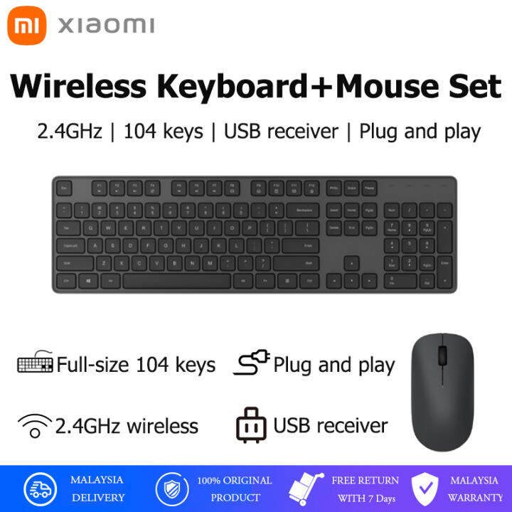 Xiaomi Original Wireless Keyboard and Mouse Set Combo 2.4GHz Compact ...