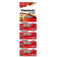 ถ่าน Panasonic อัลคาไลน์ 27A 12V แพค5ก้อน ของใหม่ ของแท้ เทียบเบอร์คือ A27, MN27, L828, L828F เหมาะกับ กุญแจรถยนต์ ออดไร้สาย