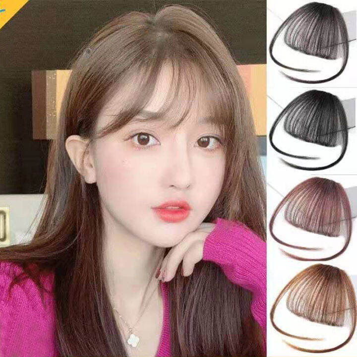 👍C.three Air Bangs Korean Girls Thin Air Bangs Hair Extension Clip