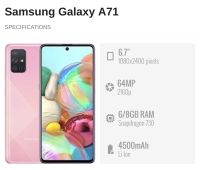 Samsung Galaxy A71 Ram 8gb / Memory 128 gb Black