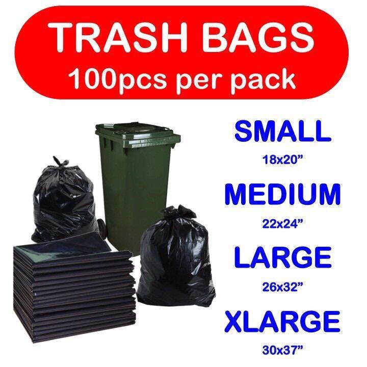 Trash garbage bag flat black color approx 100pcs | Lazada PH