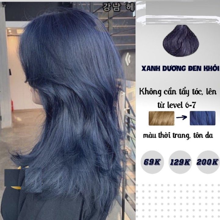Một lựa chọn sáng suốt cho việc nhuộm tóc chính là kem nhuộm tóc xanh dương đen khói. Sự hòa trộn tuyệt vời giữa màu xanh dương và đen khói sẽ khiến bạn trở nên tự tin và thu hút hơn bao giờ hết.