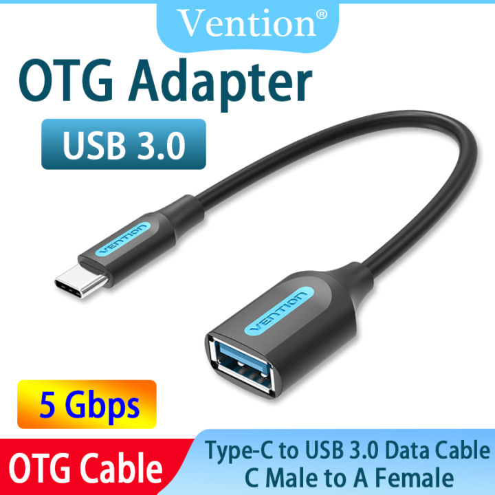 USB 3.1(Gen 1) C Male to A Female OTG Cable 0.15M Black PVC Type