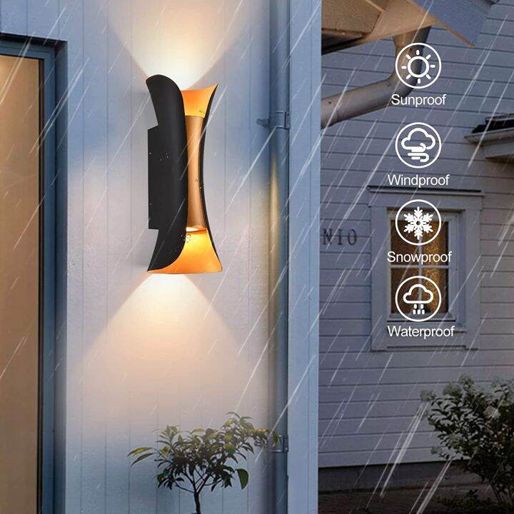 Fimilo Modern LED Wall Lights Outdoor Waterproof IP65 Aluminum Up Down Wall Lamp for Yard Porch
