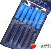 ตะไบคละแบบ6ชิ้น พร้อมด้าม APAX needle file set 7" NFNS0506 จัดตกแต่งชิ้นงานดีเยี่ยม ชุด6ตัว