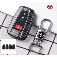 กรอบ-เคส ใส่กุญแจรีโมทรถยนต์ ลายเคฟล่า Toyota C-HR,Cross,Fortuner‎/Camry Minor Change Smart Key