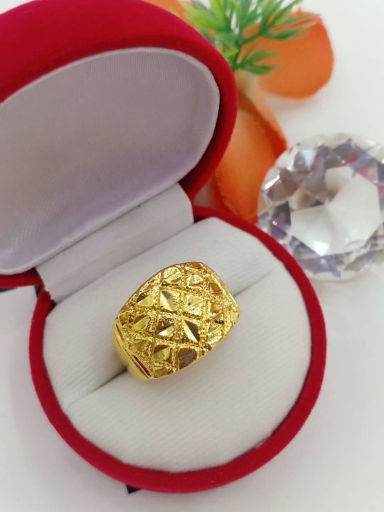 แหวนเศษทอง-แหวน24เค-ไม่ลอกไม่ดำ-ราคาต่อวง