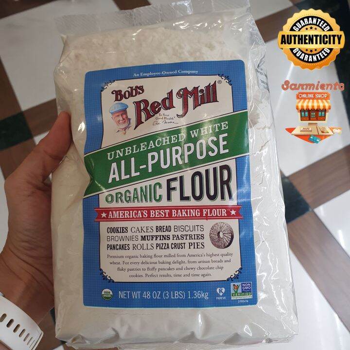 Bob's Red Mill Unbleached white all-purpose Organic Flour 1.36kg (3Lbs