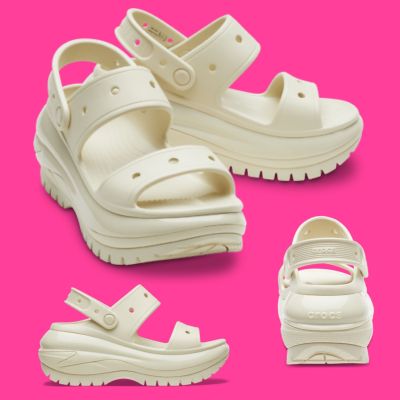 พร้อมส่ง 🎀 รองเท้า Crocs รุ่น Mega Crush Sandal สี Bone หายากมาก !!! Size M4/W6 (22.9cm) = Size 36-37 แบรนด์แท้นำเข้าจาก USA