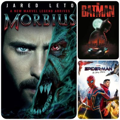 DVD หนังใหม่-แอคชั่น ซุปเปอร์ฮีโร่ ☆Morbius☆TheBatman☆Spider-ManNoWayHome -  มัดรวม 3 เรื่องดัง #แพ็คสุดคุ้ม (ดูพากย์ไทยได้-ซับไทยได้)